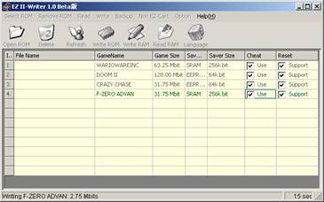 ez-flash write gba rom with cheats